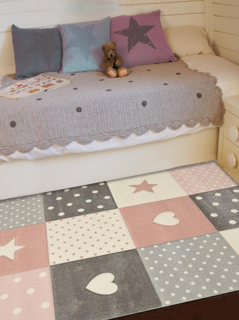 Tapis enfant tissé MINIKIDS Rose - Kiabi