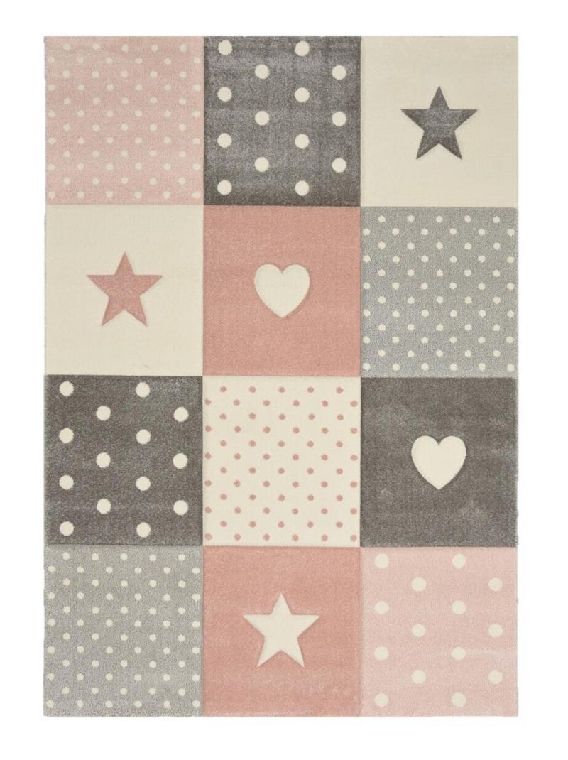 Tapis enfant tissé MINIKIDS Rose - Kiabi