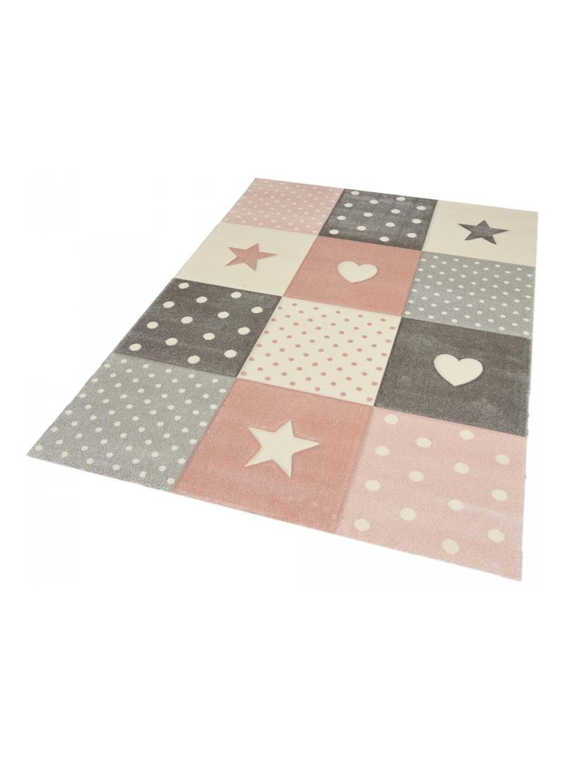 Tapis enfant tissé MINIKIDS Rose - Kiabi