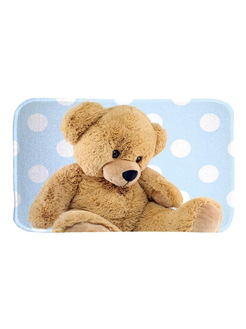 Tapis enfant tissé motif animaux DOUX TED Bleu - Kiabi