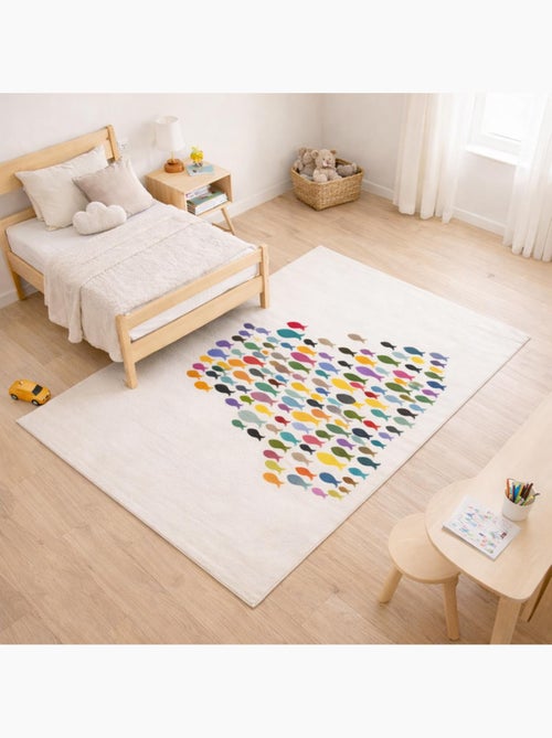 Tapis enfant tissé motif animaux FISHES - Kiabi