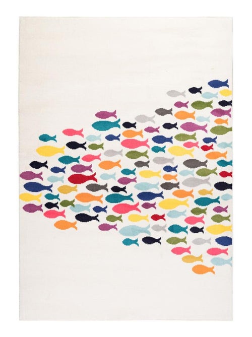 Tapis enfant tissé motif animaux FISHES - Kiabi