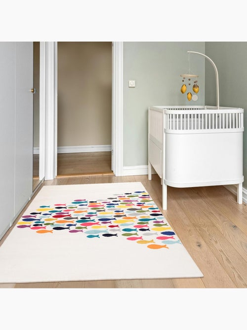 Tapis enfant tissé motif animaux FISHES - Kiabi
