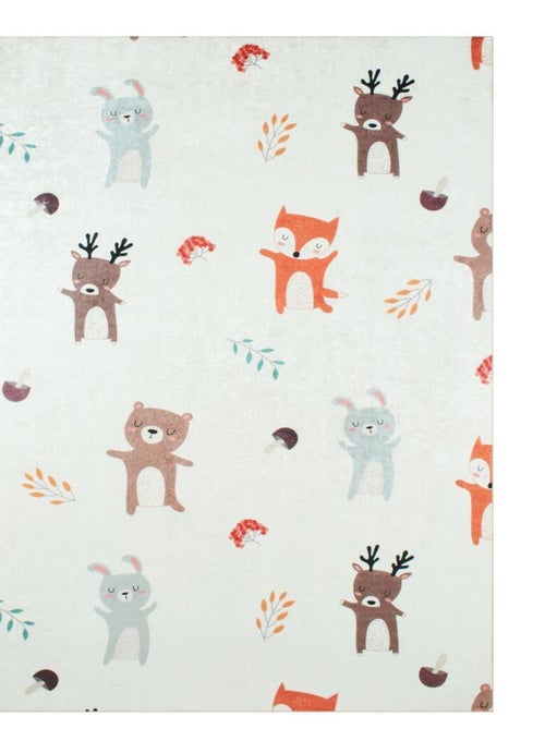 Tapis enfant tissé motif animaux FORET - Kiabi