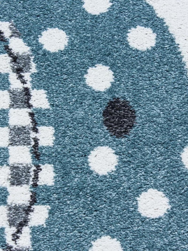 Tapis enfant tissé motif animaux KID RAIN Bleu - Kiabi