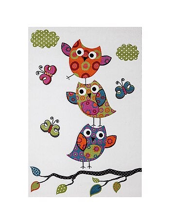 Tapis enfant tissé motif animaux LYN8 CHOUETTE