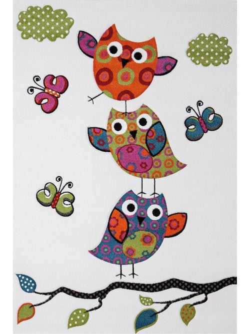 Tapis enfant tissé motif animaux LYN8 CHOUETTE - Kiabi