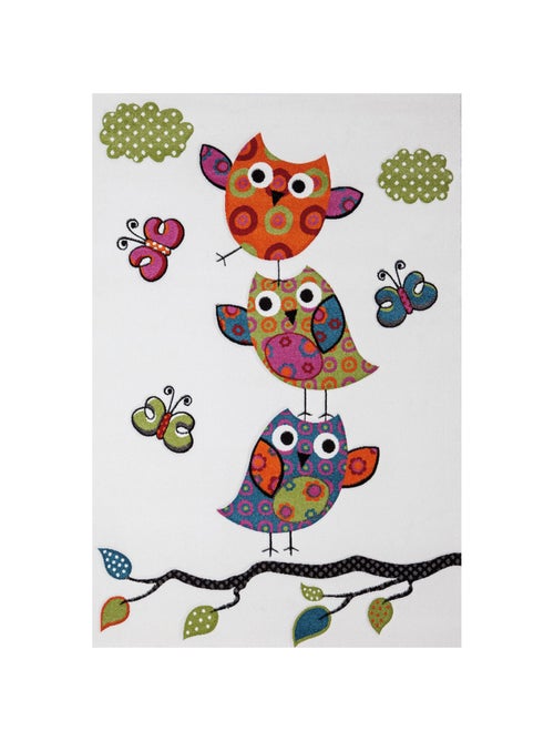 Tapis enfant tissé motif animaux LYN8 CHOUETTE - Kiabi