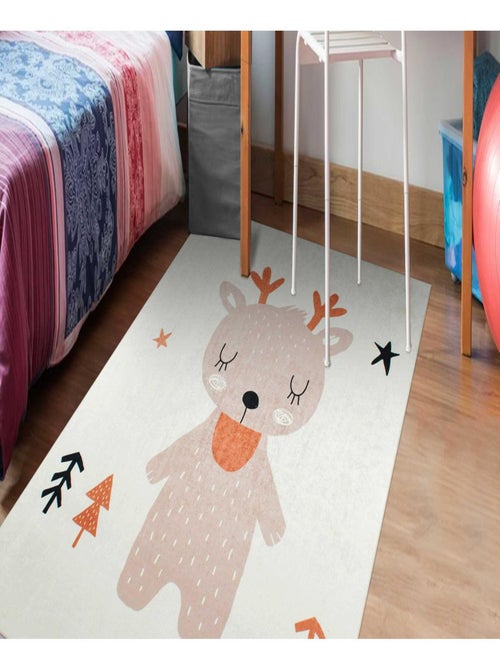 Tapis enfant tissé motif animaux RENNE - Kiabi