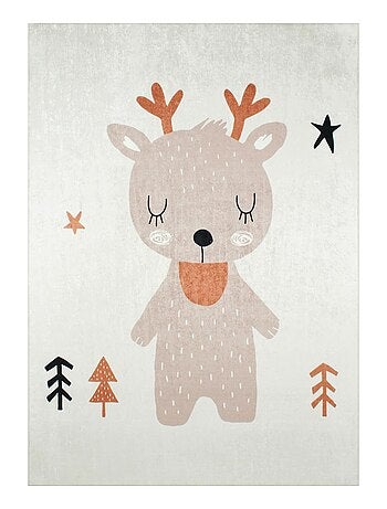 Tapis enfant tissé motif animaux RENNE