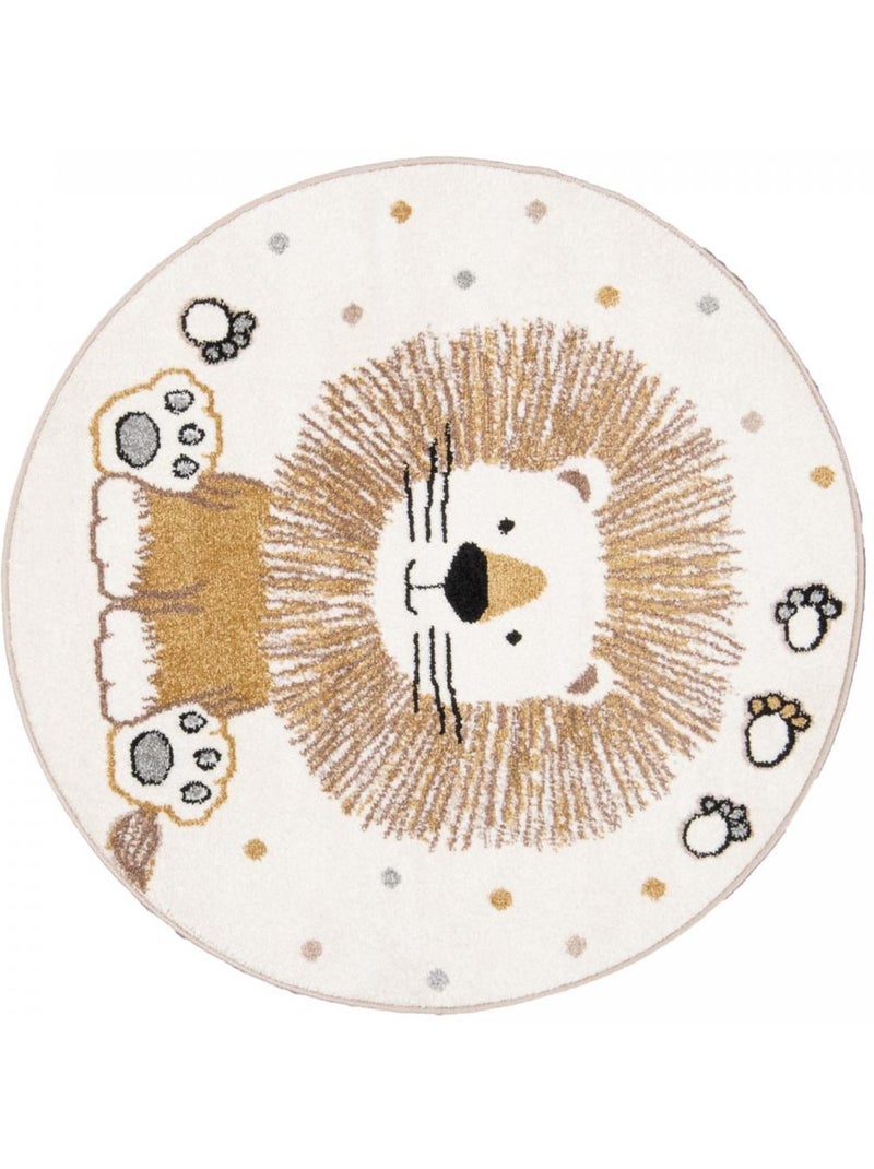Tapis enfant tissé motif animaux SWEETLION Ecru - Kiabi
