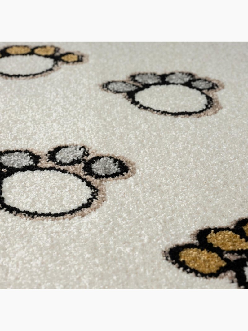 Tapis enfant tissé motif animaux SWEETLION Ecru - Kiabi