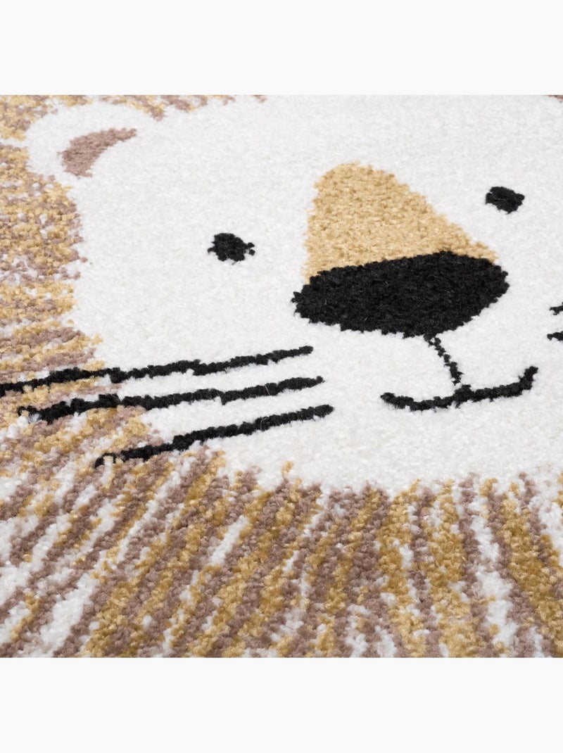 Tapis enfant tissé motif animaux SWEETLION Ecru - Kiabi
