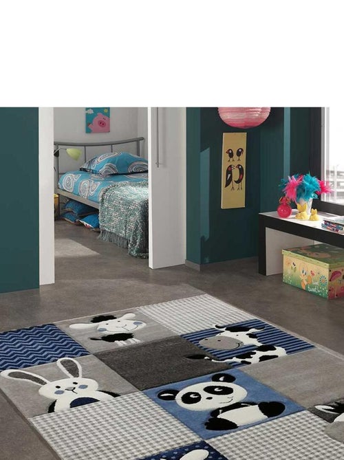 Tapis enfant tissé motif animaux ZOO - Kiabi