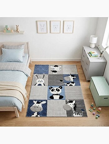 Tapis enfant tissé motif animaux ZOO
