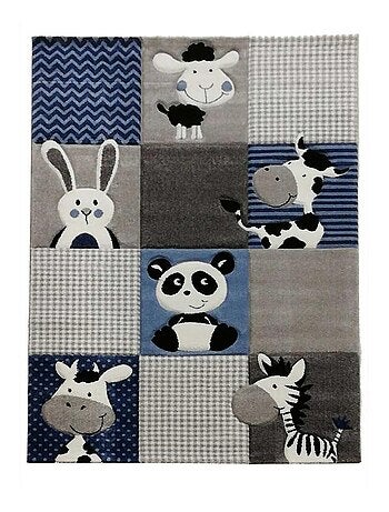 Tapis enfant tissé motif animaux ZOO