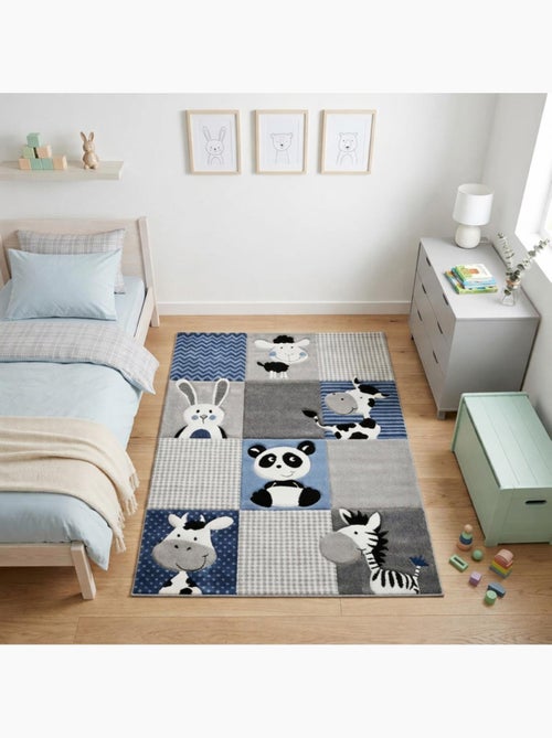 Tapis enfant tissé motif animaux ZOO - Kiabi