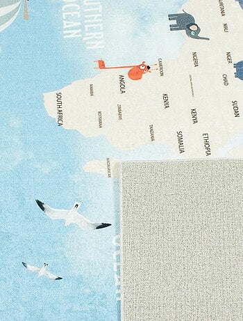 Tapis enfant tissé motif fresque LE MONDE