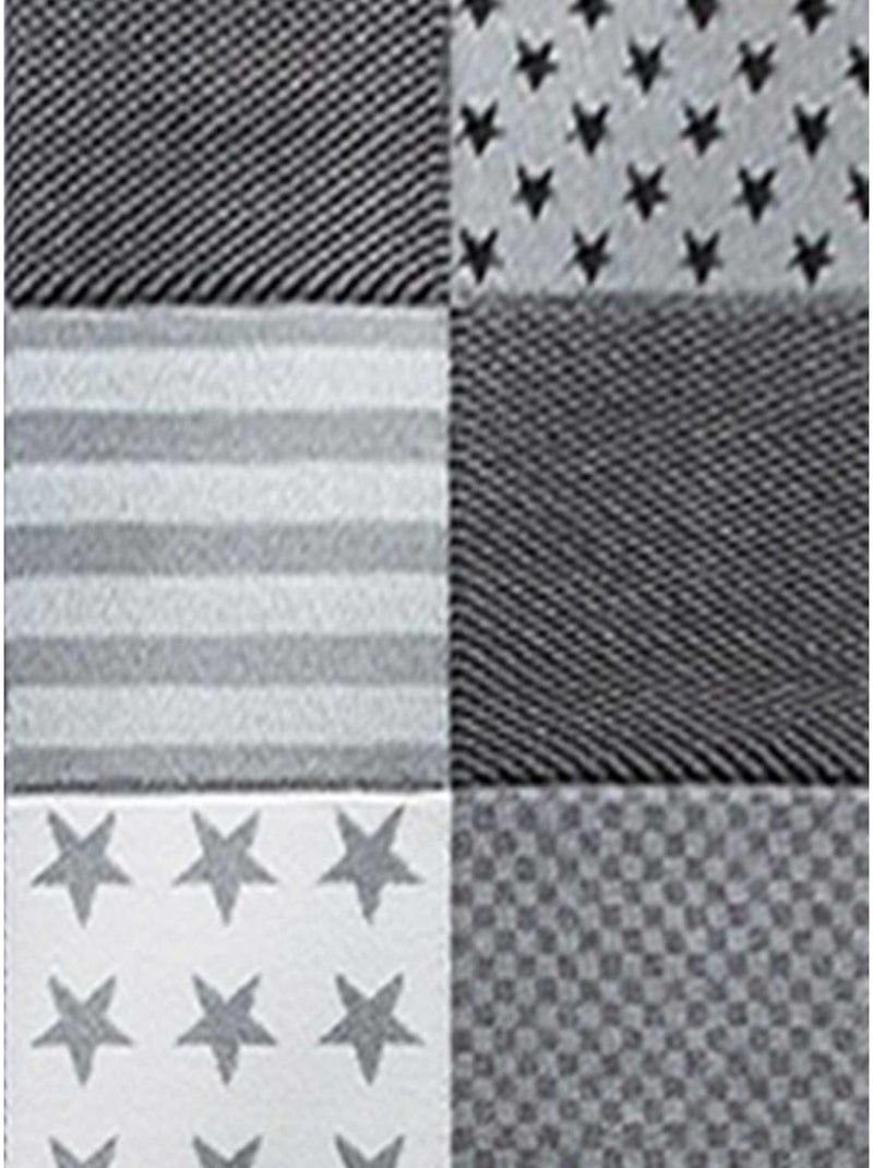 Tapis enfant tissé motif géométrique LYN8 FLAG START Gris - Kiabi