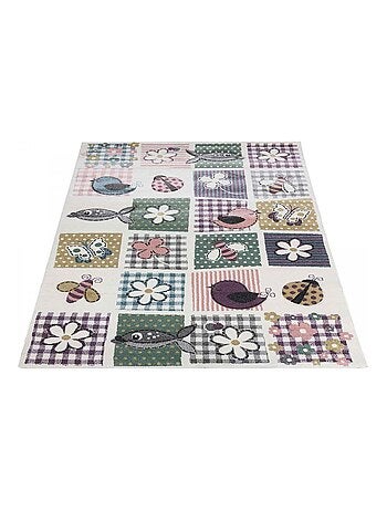 Tapis enfant tissé motif géométrique LYN8 WENTONE