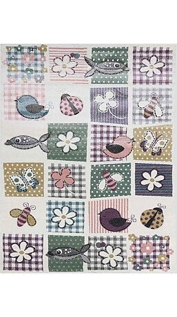 Tapis enfant tissé motif géométrique LYN8 WENTONE