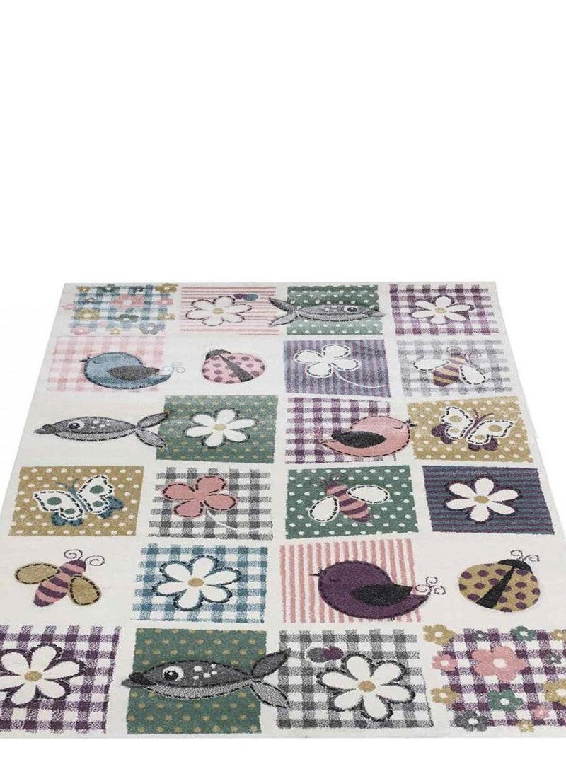 Tapis enfant tissé motif géométrique LYN8 WENTONE Multicolore - Kiabi
