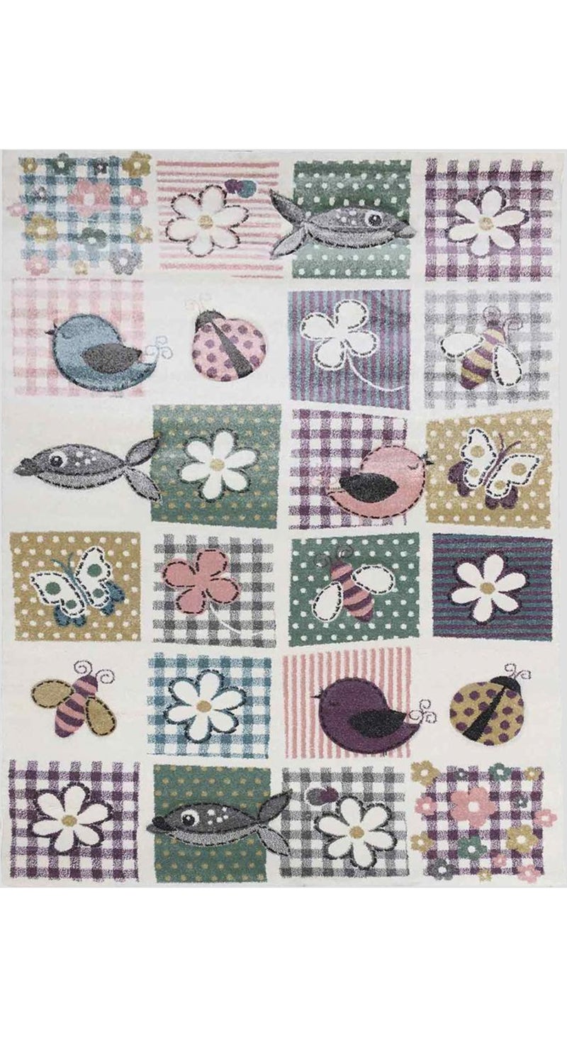 Tapis enfant tissé motif géométrique LYN8 WENTONE Multicolore - Kiabi