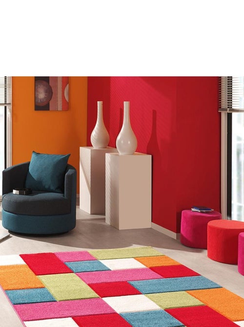 Tapis enfant tissé motif voiture LYN8 - Kiabi