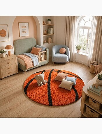 Tapis enfant tissé SHAGGY BASKET