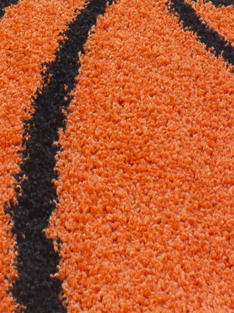 Tapis enfant tissé SHAGGY BASKET Orange - Kiabi