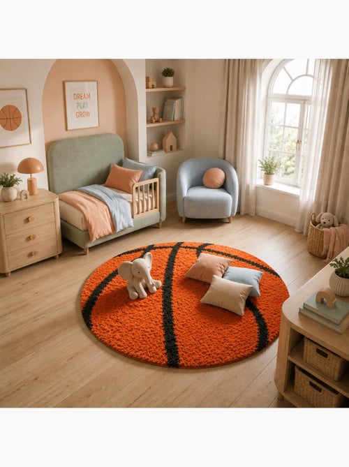 Tapis enfant tissé SHAGGY BASKET - Kiabi