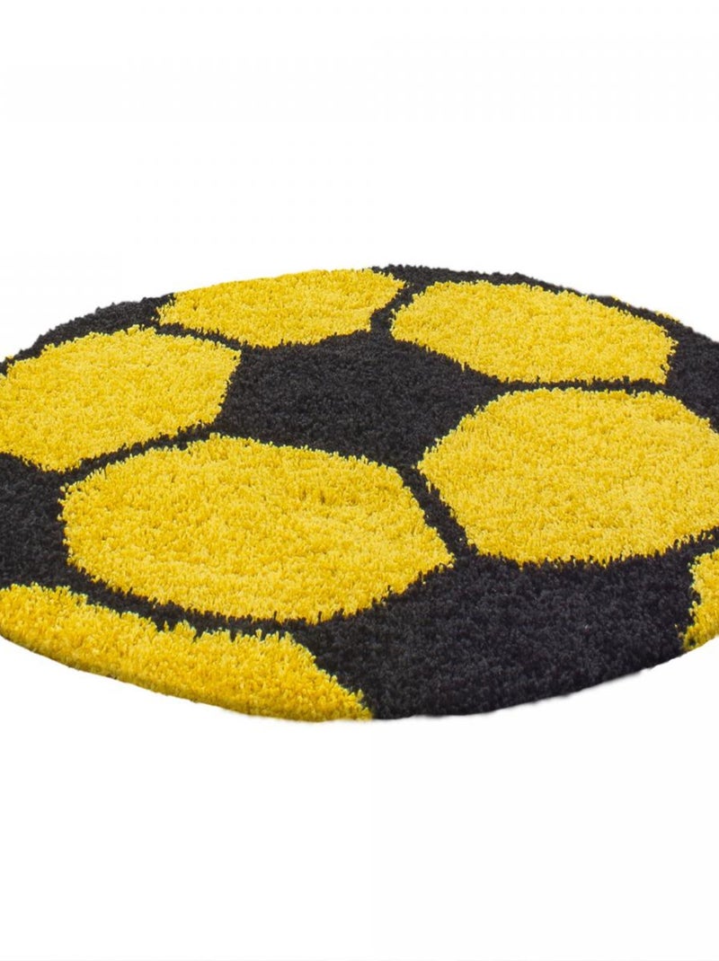 Tapis enfant tissé SHAGGY FOOT Jaune - Kiabi