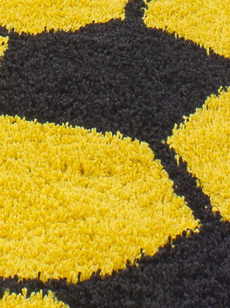Tapis enfant tissé SHAGGY FOOT Jaune - Kiabi