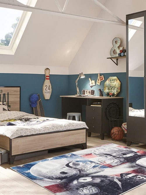 Tapis enfant tissé SKULLS - Kiabi