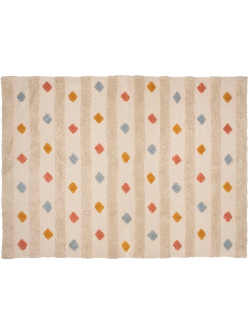 Tapis enfant tufté en coton arlequin - Kiabi