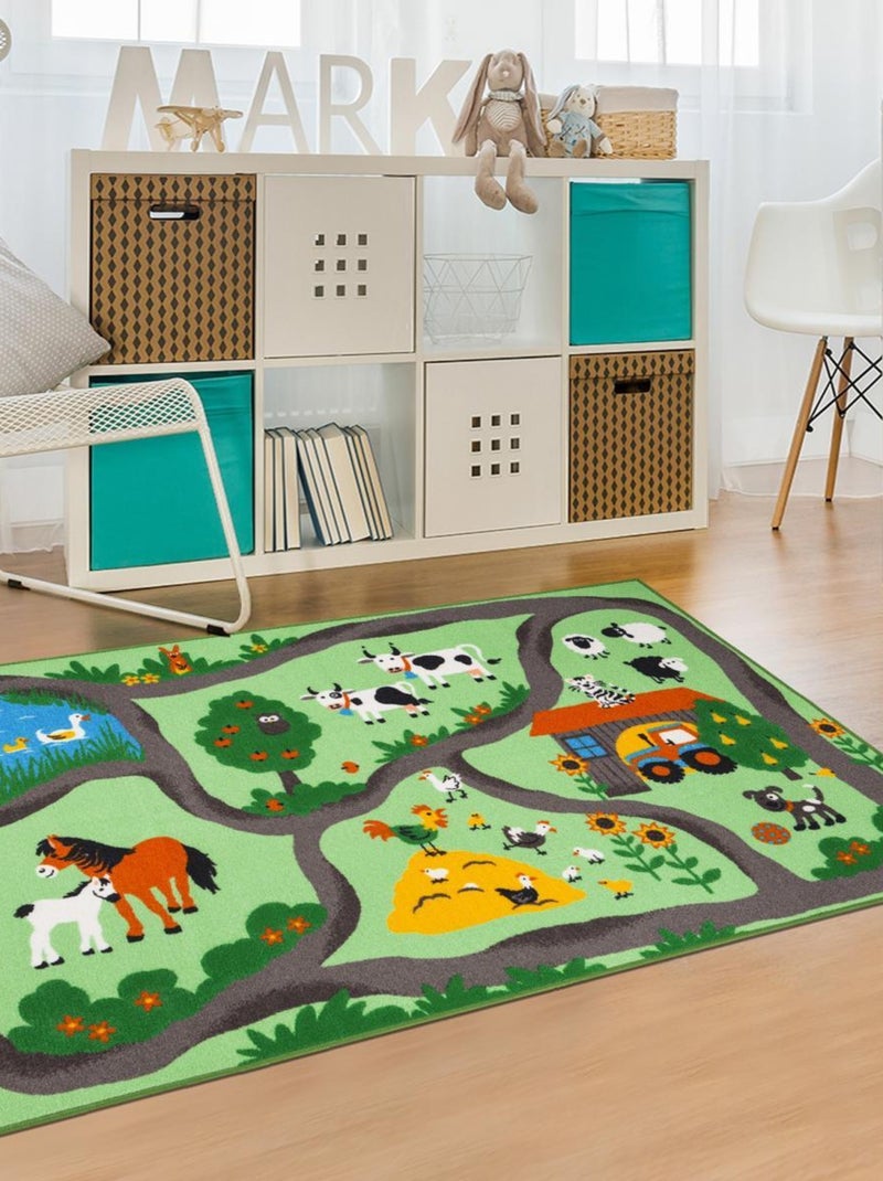 Tapis enfant tufté FARMROAD Vert - Kiabi