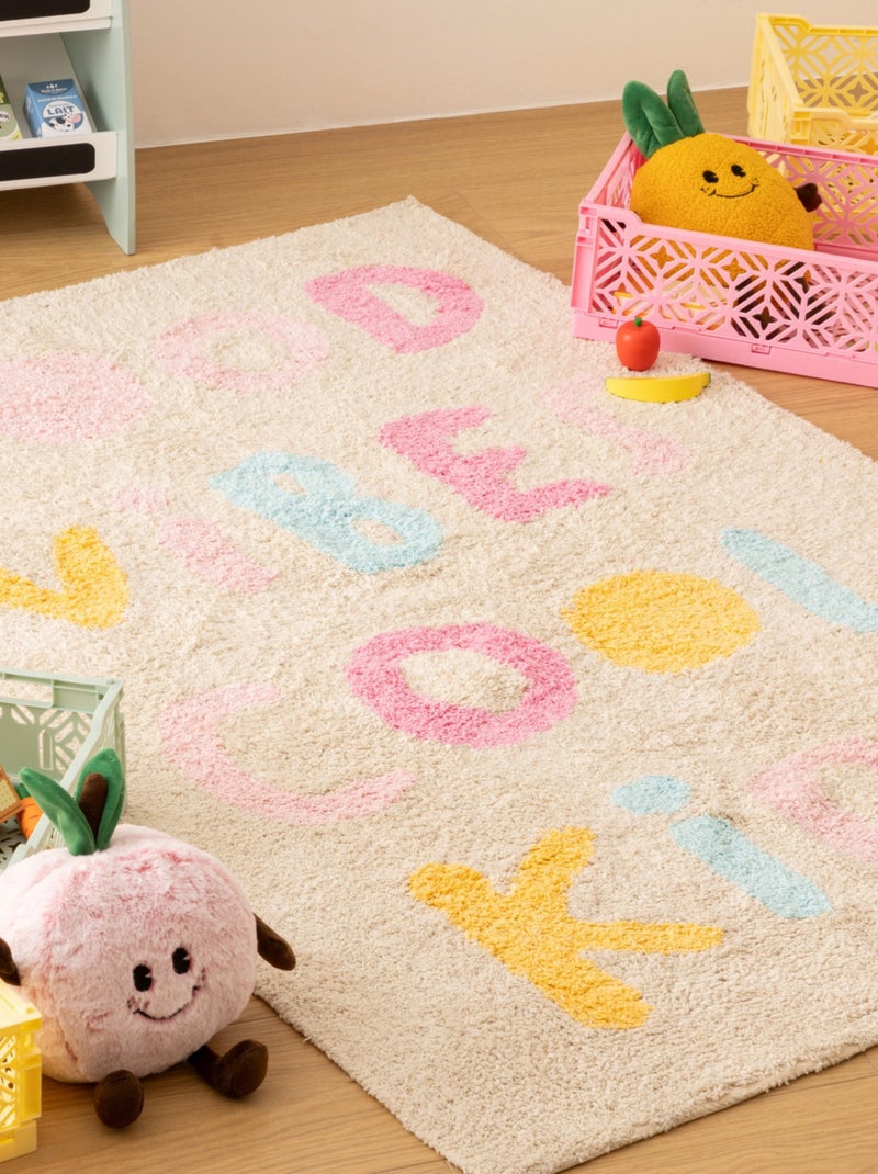 Tapis enfant tufté Good Vibes Beige - Kiabi