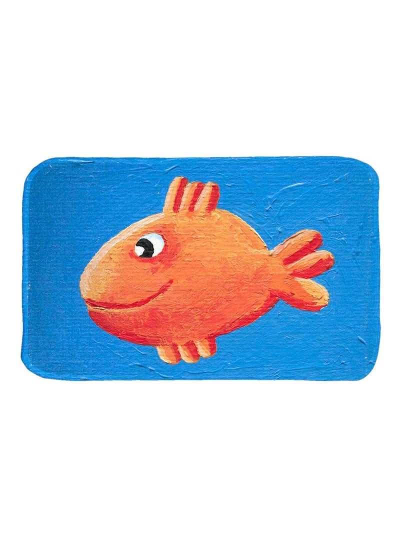 Tapis enfant ULTRA DOUX POISSON en polyester doux et soyeux Bleu - Kiabi