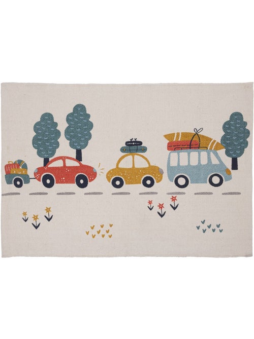 Tapis enfant voiture VROOM 60 x 90 cm toile coton imprimée Future Home - Kiabi Tapis enfant voiture VROOM 60 x 90 cm toile coton imprimée Future Home - Kiabi