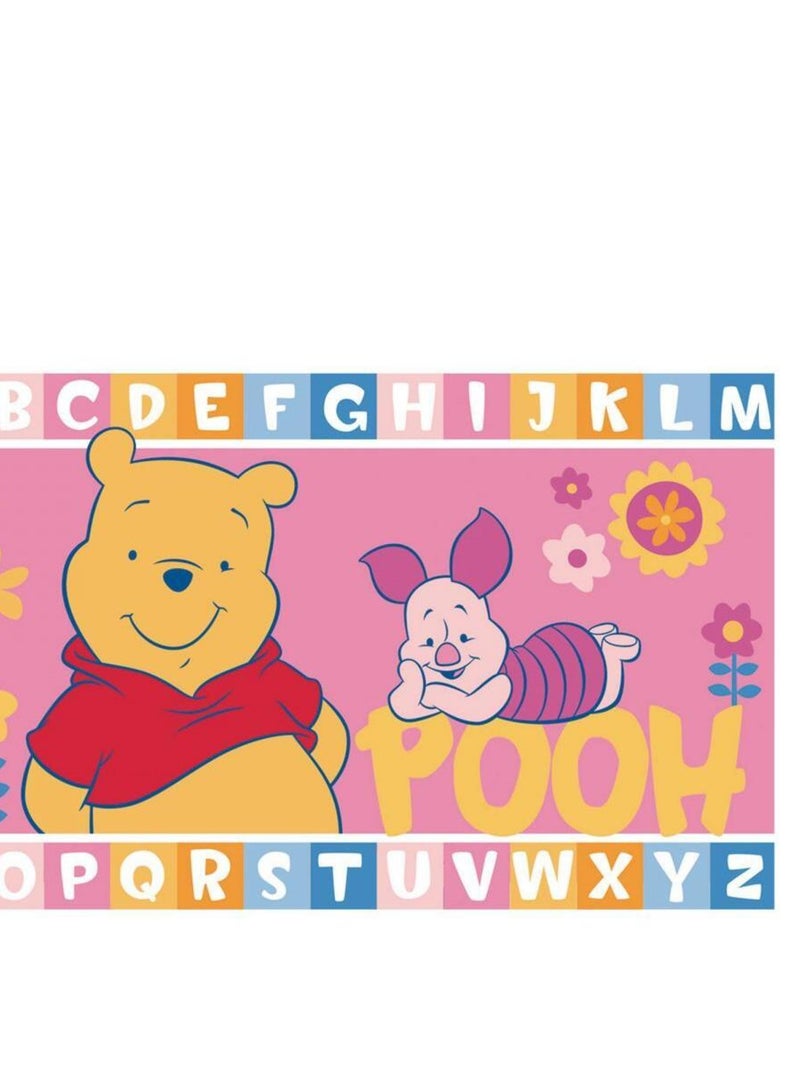 Tapis enfant WINNIE ALPHABET en polyamide doux et soyeux Lavable 30° Rose - Kiabi