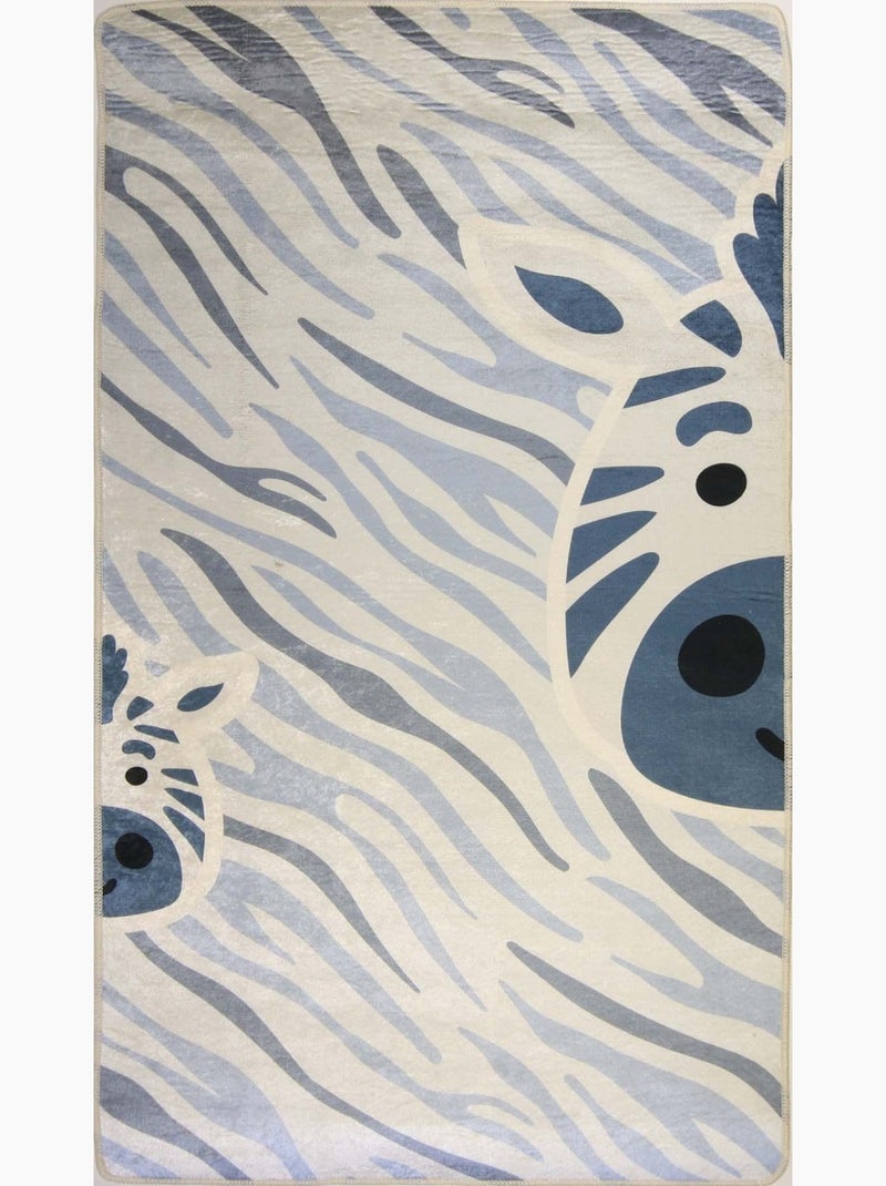 Tapis Enfant ZEBRE Bleu - Kiabi