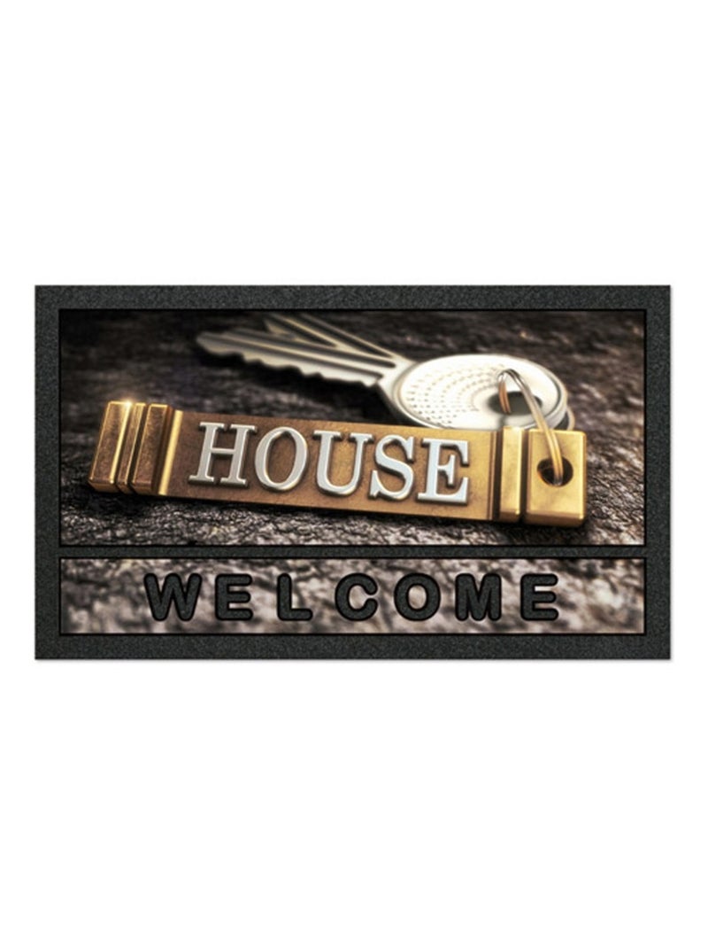 Tapis entree House welcome Noir - Kiabi