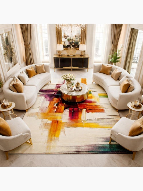Tapis entrée tissé motif abstrait lyn8 belo 3 - Kiabi