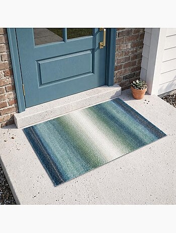 Tapis entrée tissé motif géométrique BRADO