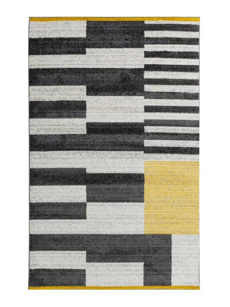 Tapis entrée tissé motif géométrique LIGNAL Jaune - Kiabi
