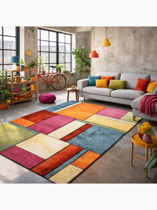 Tapis entrée tissé motif géométrique LYN8 GEOME - Kiabi