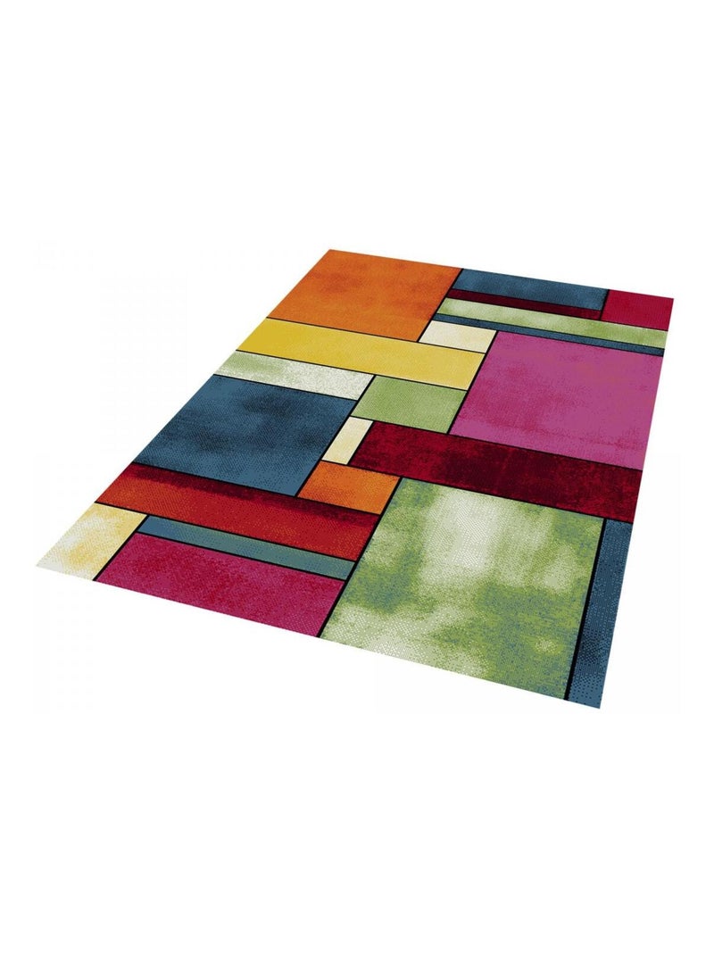 Tapis entrée tissé motif géométrique LYN8 GEOME Rouge - Kiabi
