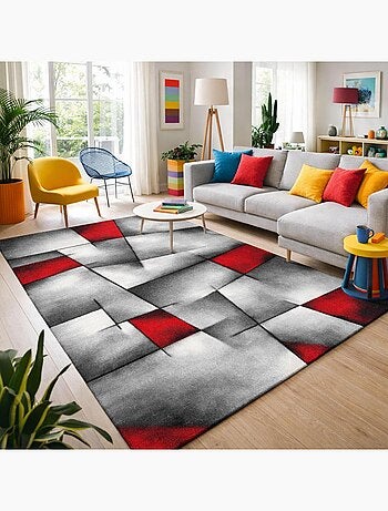 Tapis chambre tissé motif géométrique LYN8 ULTIMA