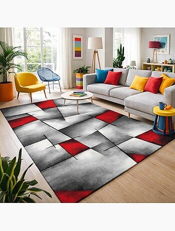 Tapis chambre tissé motif géométrique LYN8 ULTIMA