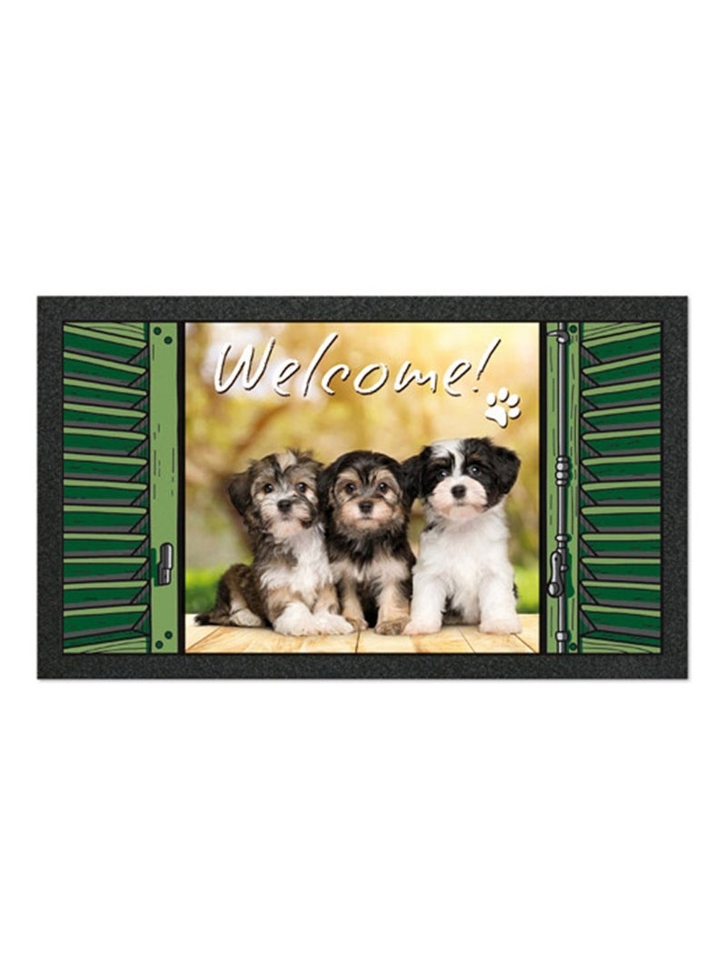 Tapis entree Welcome chien Noir - Kiabi